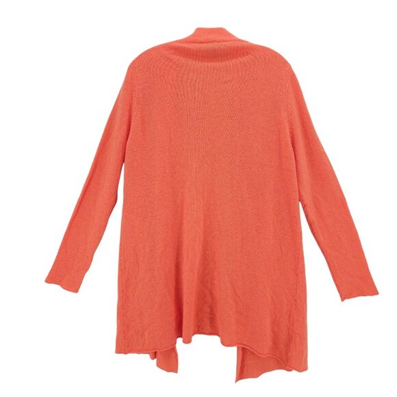 ISLE OF SKYE Scotland Orange 100% Cashmere Open Front Cardigan Size 44" - Picture 3 of 7